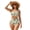 Boho Mandala Flower, variant on Boho Mandala Flower Print Womens Drawstring Tummy Control Swimsuits Bikini Sets for Women Two Pieces Bathing Suit Beachwear with Removable Pad, 3XL