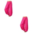 thumbnail image 4 of Pantalones de pierna ancha para descansar Qarigey Pantalones deportivos Tallas grandes Yoga Ropa de playa Rosa roja L 2Conjunto, 4 of 6