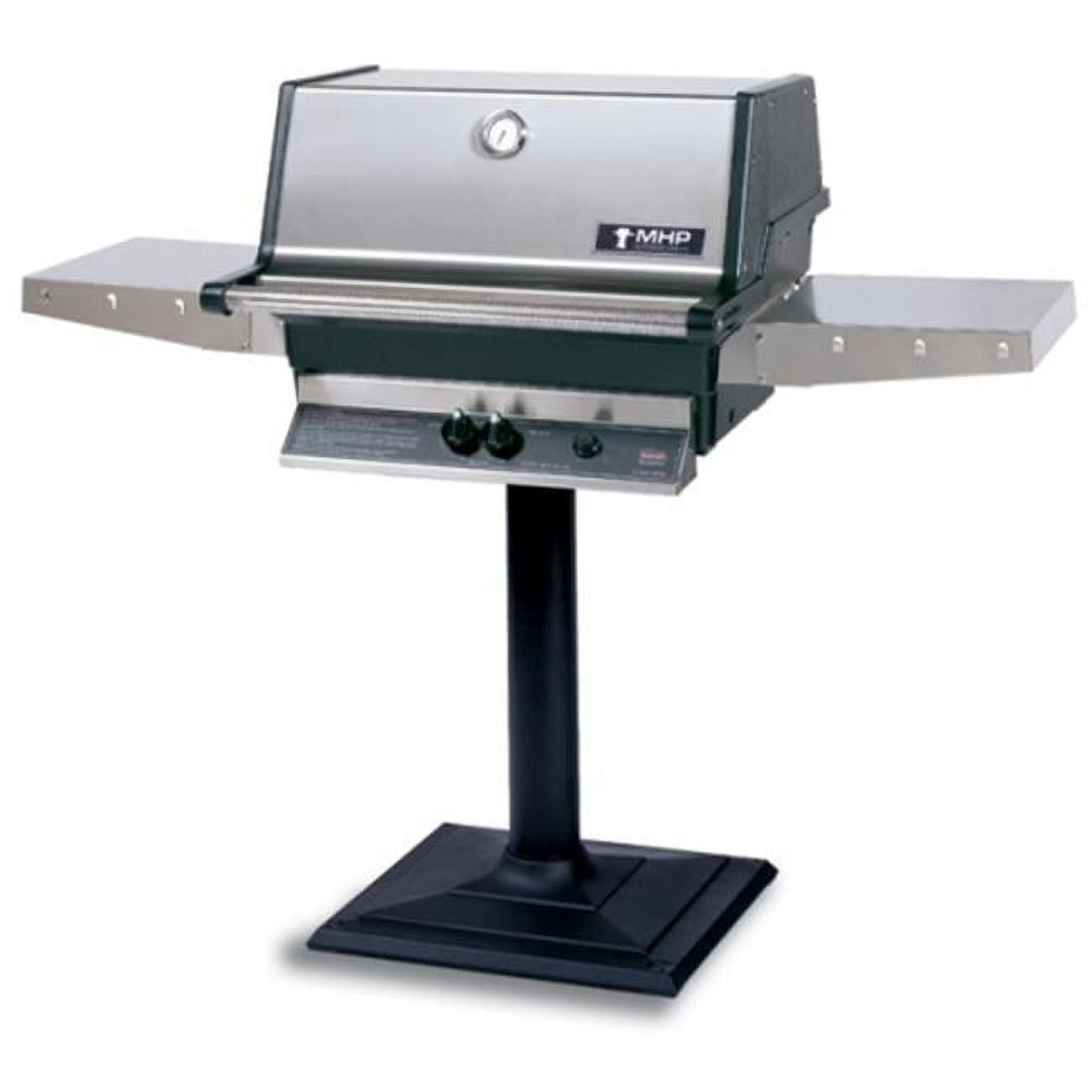 MHP TJK Model Heritage Series Natural Gas Grill with Drop Down Shelves on Patio Base Walmart