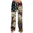 thumbnail image 6 of Independence Day Womens Pajama Pants Drawstring Stretch Funny Stars Print Pjs Casual 250th Anniversary Elastic Waist Pajama Pants, 6 of 7