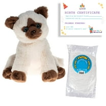 Plush Gear Sammy the Siamese Cat 8" Plush Kit with Stuffing & Birth Certificate DIY Make Your Own Soft Stuffed Animal Toy Gift for Kids