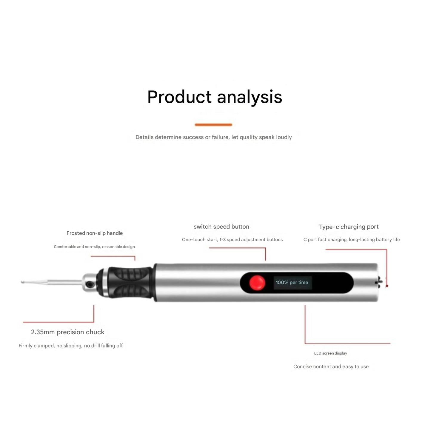 Rechargeable Electric Engraving Pen with 30 Bits, Portable DIY Engraving Tool for Metal, Wood, Glass, Jewelry and Stone