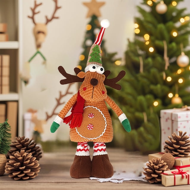 Adornos navideños, adornos para árboles de Navidad, regalos de Navidad, muñecos telescópicos navideños, alces navideños, decoración del hogar, adornos navideños, decoración de ventanas, muñecos textil
