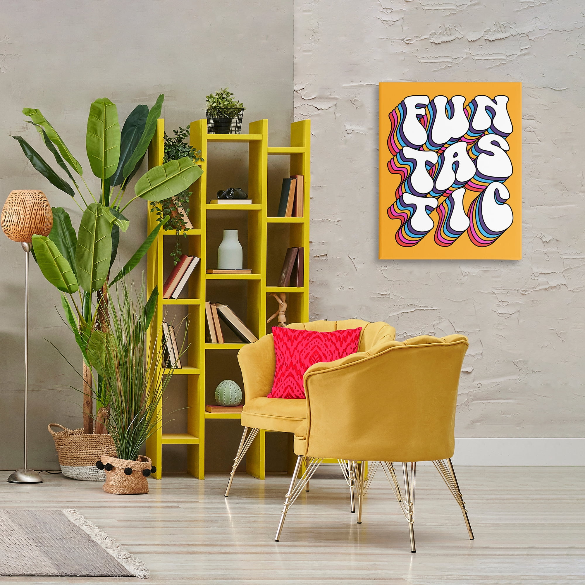 Stupell Industries Funtastic Groovy Typography Text & Numbers Painting Wrapped Canvas Art Print Wall Art, 24 x 30