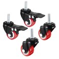 thumbnail image 1 of Unique Bargains 1.5 Inch Swivel Caster Wheels PU Threaded Stem 4 Pcs(2 with Brake, 2 No Brake), 1 of 1