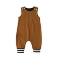 thumbnail image 1 of Mamelucos para bebés Mono para niños pequeños Traje de algodón sin mangas sólido Botón a presión, 1 of 8
