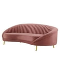 thumbnail image 1 of Tufted Sofa, Velvet, Pink, Modern Contemporary Urban Design, Living Lounge Room Hotel Lobby Hospitality, 1 of 8
