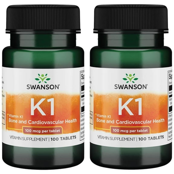 Swanson Vitamin K-1 100 mcg 100 Tabs (2 Pack)