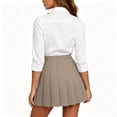 thumbnail image 4 of Yungyresw Women Pleated A Line Skirt Elastic High Waist Solid Front Pleated Mini Basic Skirt Academic Style Casual Fashion Skirt Khaki XL, 4 of 7