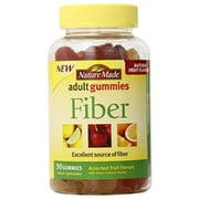 Nature Made Fiber Adult Gummies, Assorted Fruit 90 ea (Pack of 2)