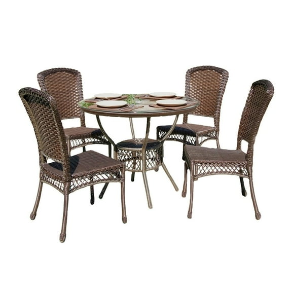 Jiallo 5Pc Earth Collection Outdoor Garden Patio Dinning Furniture Set