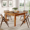 Oak Brown, variant on Tribesigns Wood Dining Table Farmhouse Table, 4-Person Square Dinner Table with Wooden Legs for Living Room, Kitchen, Black