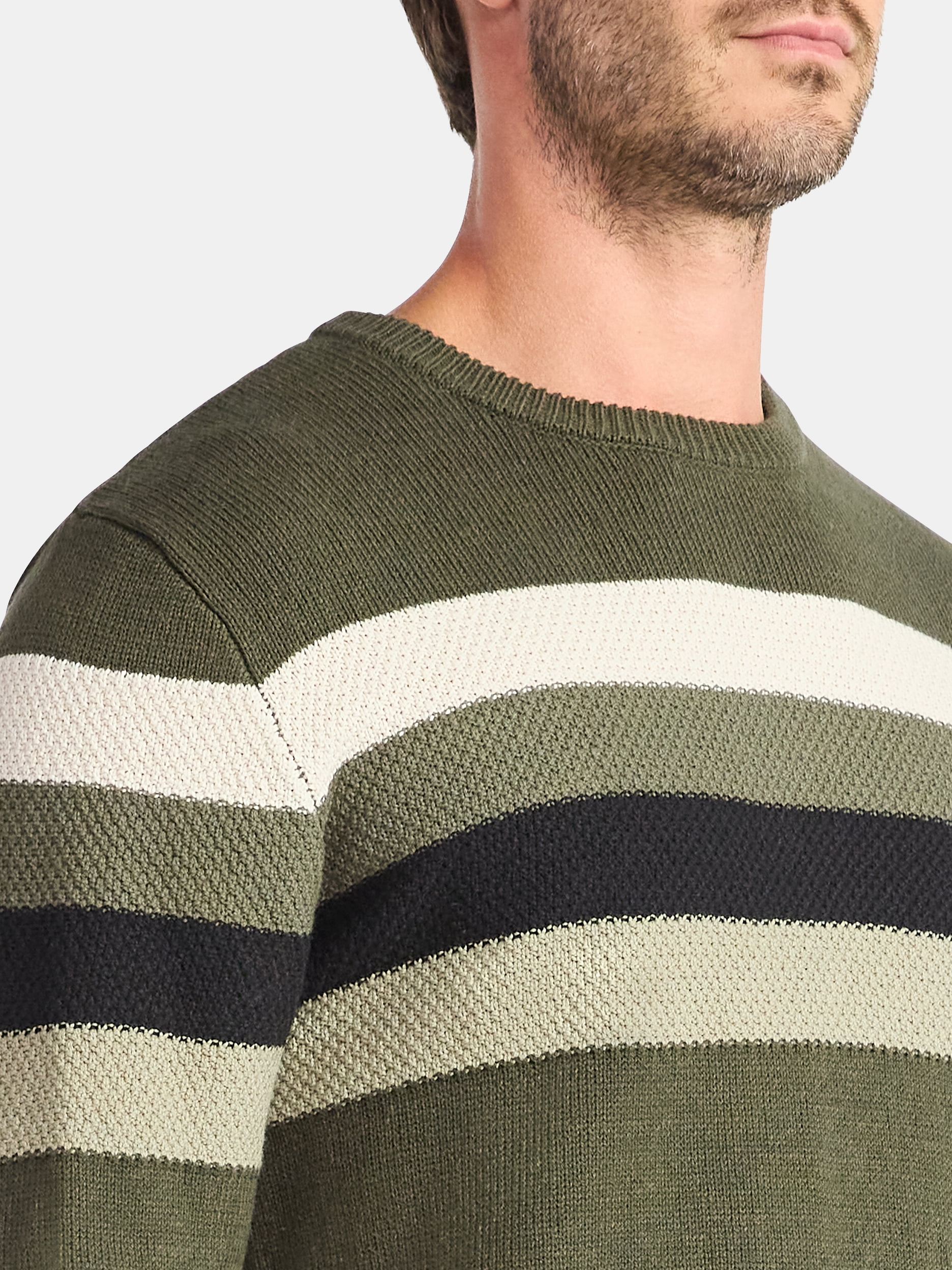 George Men's and Big Men's Chest Stripe Sweater, Midweight, Sizes S-3XL