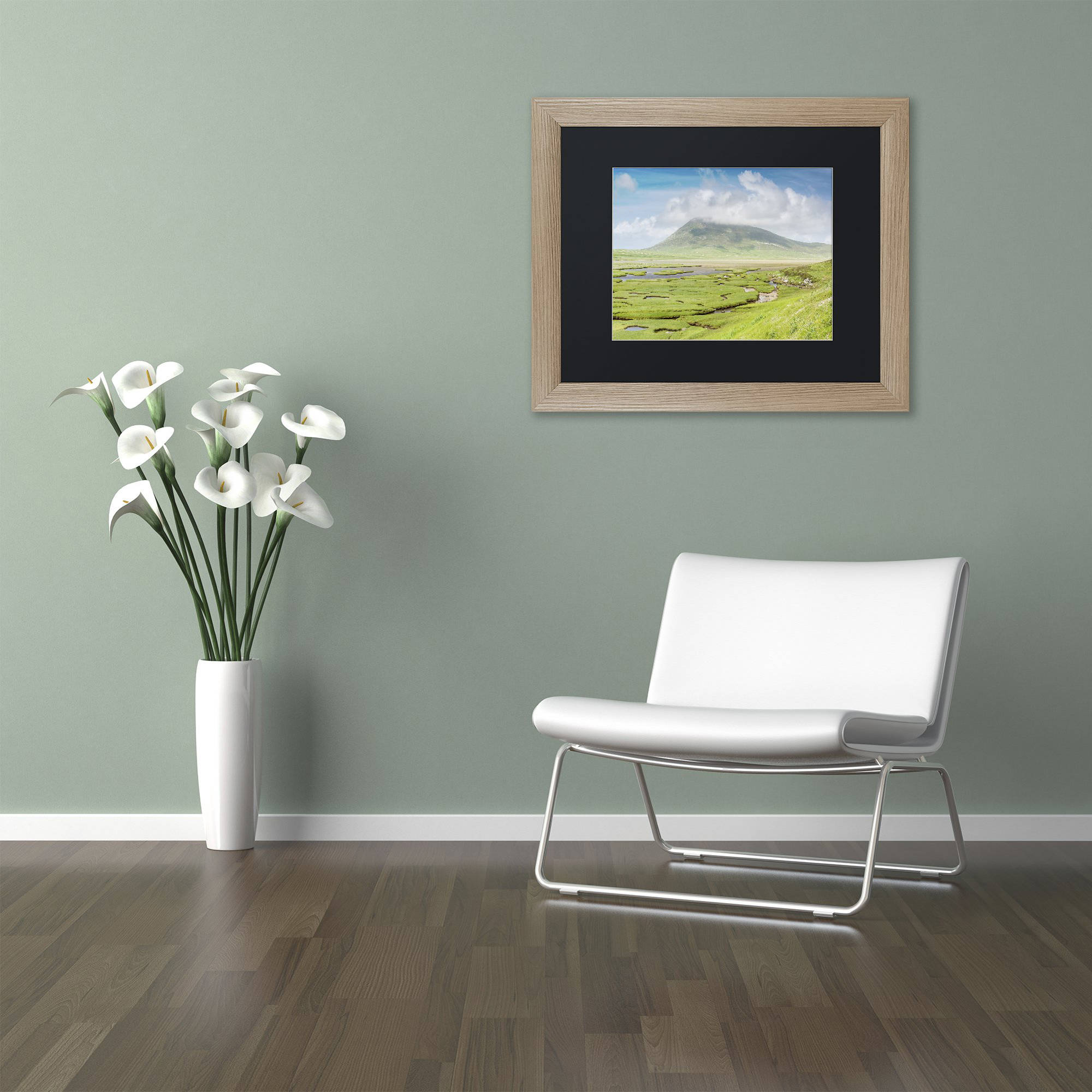 Trademark Fine Art "The Harris Saltings" Canvas Art by Michael Blanchette Photography Black Matte, Birch Frame