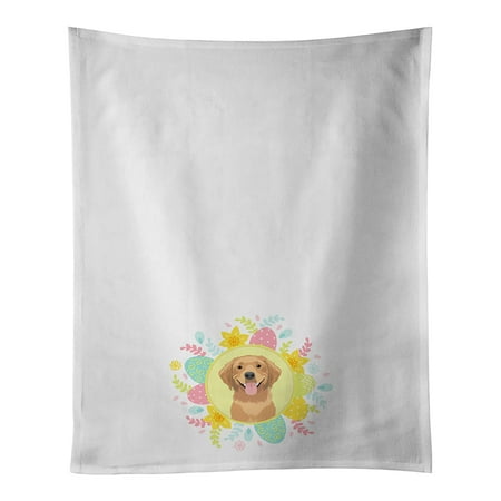 

Golden Retriever Red #2 Easter White Kitchen Towel Set of 2 19 in x 28 in