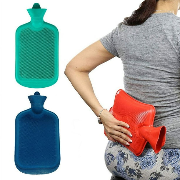 Mini bouillotte, sac d'eau chaude en silicone pour enfants, adapté au  soulagement de la douleur, des crampes, du dos, du cou, des pieds (vert)