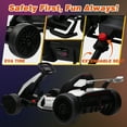 thumbnail image 4 of Kerry Yoo K61 Go Kart, 24V Kids Electric Drift Kart,  Ride on Toys for Kids Teen 6+ , 3-position Adjustable Seat, 300W Motors, EVA Tires, 8.5 MPH-White, 4 of 8