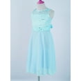 thumbnail image 4 of LiiYii Kids Girls Lace Sequins Sleeveless Party Dress Wedding Junior Bridesmaid Dress Flower Girl Dress Light Blue 10, 4 of 8