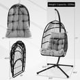 thumbnail image 2 of Gymax Swing Egg Chair Hanging Basket Chair w/Stand Waterproof Cover & Cushion Grey, 2 of 10