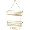 thumbnail image 2 of Moorefield 3-Tier Hanging Shower Caddy with Suction Cups, Non-Slip Neck, Bathroom Organizer, Gold, 2 of 7