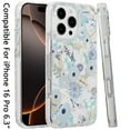 thumbnail image 2 of For iPhone 16 Pro 6.3 inch Magnetic Double Layer IMD Design Case - Blue Floral, 2 of 3