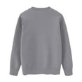 thumbnail image 5 of WTOBBY Women's Solid Color Crewneck Knit Sweater Top, Long Sleeve Pullover Sweater, Casual Comfortable Fall Fashion Sweatshirt for Daily,Light Gray L, 5 of 5