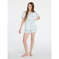 thumbnail image 3 of Joyspun Women’s Bridal Satin Short Sleeve Top and Shorts Pajama Set, Sizes XS-3X, 3 of 7