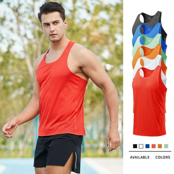 Chaleco de secado rápido para correr maratón, deportes masculinos, atletismo, cross country, entrenamiento, chaleco ligero con túnel de viento, chaleco de malla para carreras