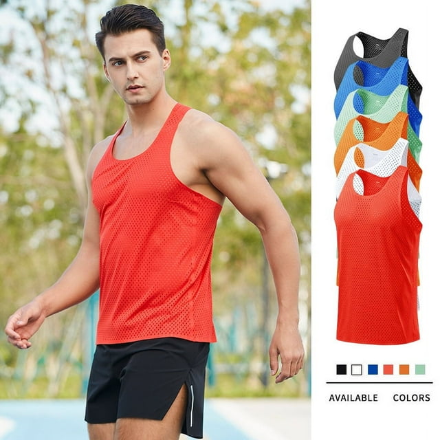 Chaleco de secado rápido para correr maratón, deportes masculinos, atletismo, cross country, entrenamiento, chaleco ligero con túnel de viento, chaleco de malla para carreras