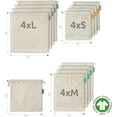 thumbnail image 2 of 12+1 Reusable Produce Bags Grocery Washable, Organic Cotton Mesh Produce Bags, Double-Stitched & Tare Weigh, Mesh bags for vegetables, Cotton Produce Bags Reusable Washable, Produce bag 4xS, 4xM, 4xL, 2 of 8