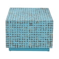 thumbnail image 3 of bali & pari Nitza Bohemian Blue Coconut Shell and Acacia Wood Coffee Table, 3 of 6