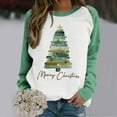 thumbnail image 2 of Fiaer Women Sweatshirts Christmas Plus Size Long Sleeve Pullovers Crew Neck Funny Graphic Loose Fit Casual Trendy Tops Light Green S, 2 of 5