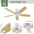 thumbnail image 2 of Ventilador de techo Hunter 53319 Newsome con cadena blanca de 132 cm, 2 of 8