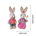 thumbnail image 3 of OEFNTAC Easter Bunny Couple Figurines Handcrafted Straw Standing Tabletop Figurine Home Decor Romantic Kids Gift Spring Ornaments Centerpiece Bunny Figures, 3 of 6