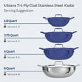 thumbnail image 3 of Tramontina Utsava 6.25-Quart Tri-Ply Clad Stainless Steel Kadai with Lid - Induction & Oven Safe, 3 of 14