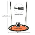thumbnail image 3 of YYAo Outdoor Patio Porch Swing, Swing Chair Bench, 40" Kids Play Multi-Color Flying Saucer Tree Swing Set with Adjustable Heights-Orange, 3 of 6