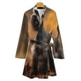 thumbnail image 4 of Cute Puppy Night Robe Long Sleeve V Neck Robe With Belt Women's Sleepwear Dresses, 4 of 9