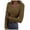Bronze, variant on OSOLU Solid Color Women Long Sleeve Shirts Square Neck Slim Fit Basic Tops Casual Ribbed Thermal Undershirts Tee Lovely Dailywear