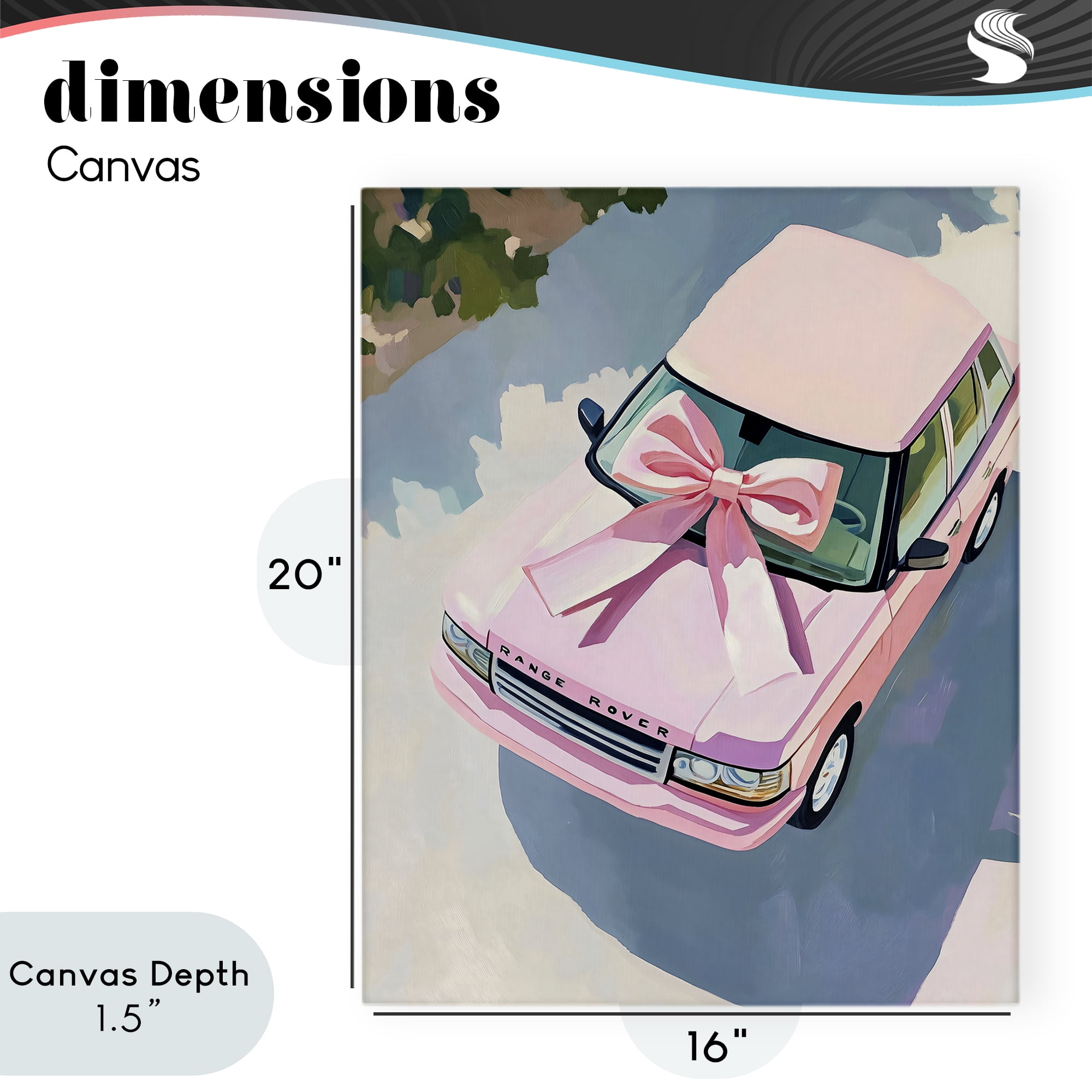 Stupell Industries Pink Luxury Rover with Ribbon Canvas Wall Art, design by The Prints Vibe
