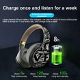 thumbnail image 5 of Keyboarant 5 .0 Wireless Headset Graffiti Foldable Sports Game Headphones for Mobile Phone Black Gold, 5 of 6