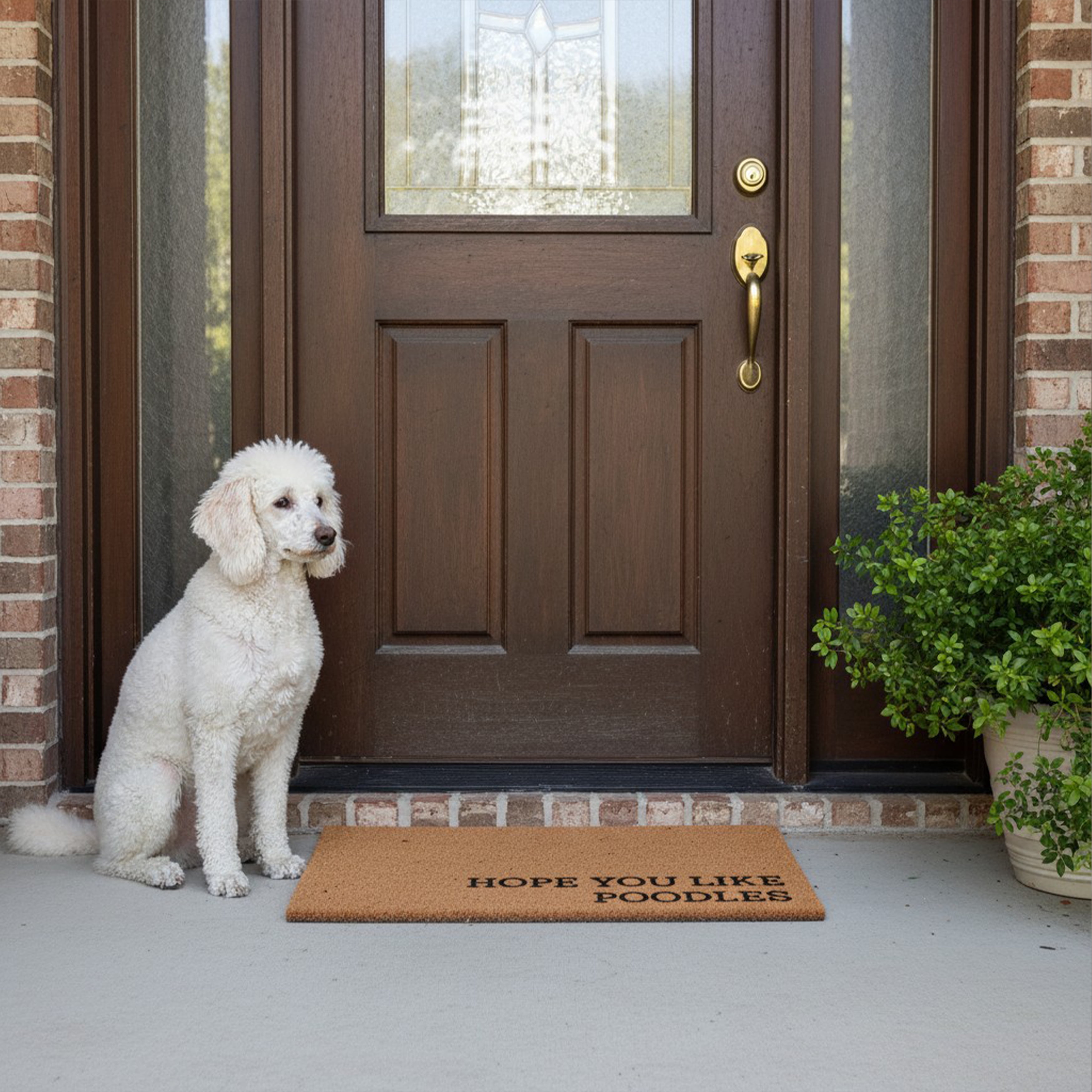 Hope You Like Poodles Non Slip Vinyl Backing, Front Door Mat, Entryway Door Mat, 24"x36"
