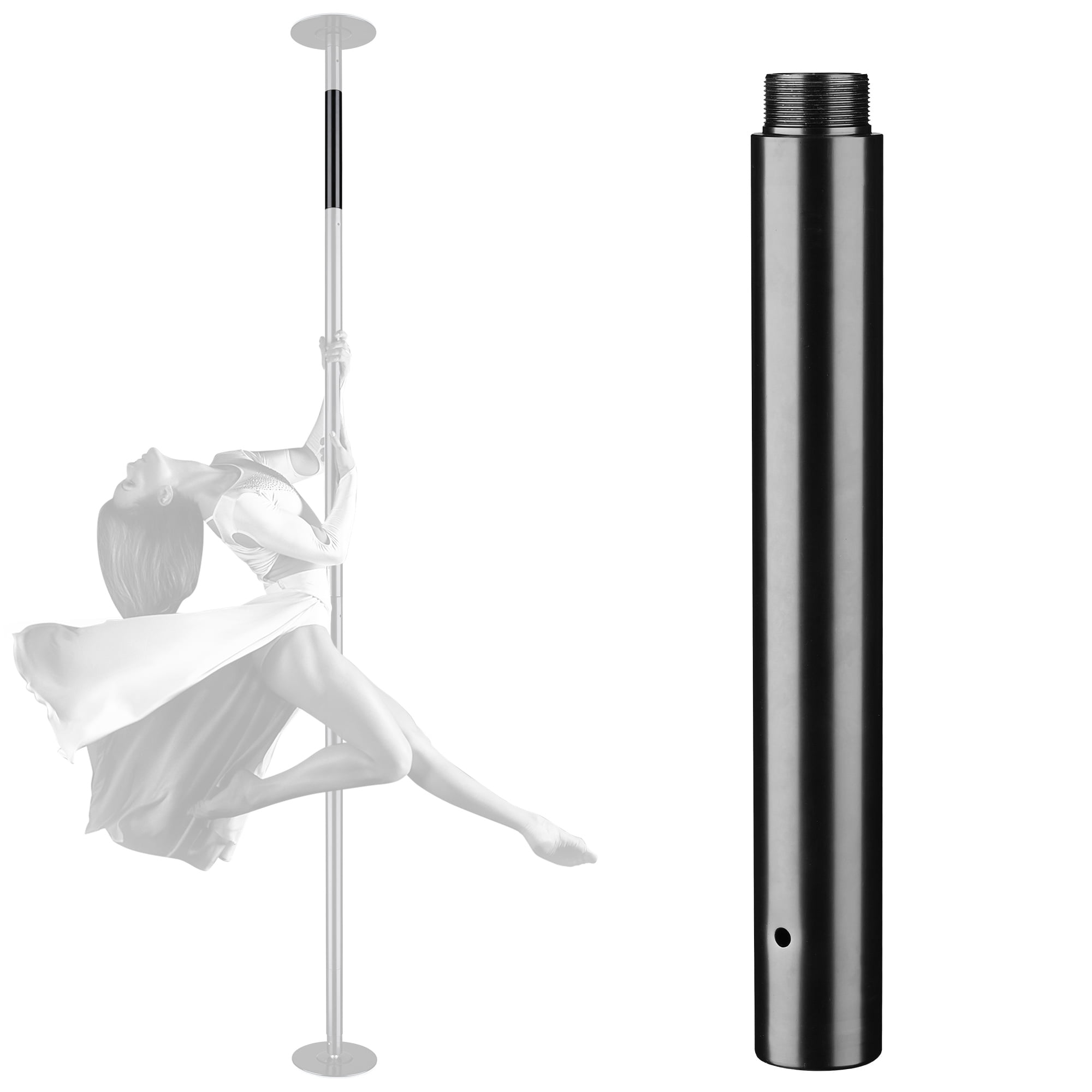Dance Pole Extension Tube Professional Spinning Dancing Pole Portable Removable Stripper Fitness Pole Extension Tube w/Smooth Connection for Training & Exercise 