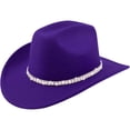 thumbnail image 4 of Sparkling Rhinestone Cowboy Hat Wide Brim Sun Travel Western Style Accessory for Casual Home Leisure, 4 of 5