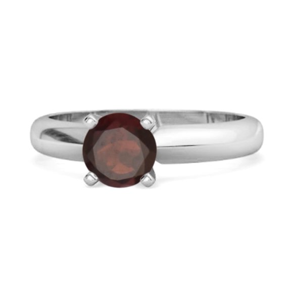 Mooneye Solitaire 0.25 Cts Brilliant Cut Garnet 925 Sterling Silver Promise Gifts Ring