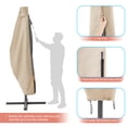 thumbnail image 5 of CHYVARY 9–11' Offset cantilever Umbrella Covers with Zipper and Pole, Waterproof 600D Anti-UV Hanging Offset Parasol Large Covers ,Khaki, 5 of 6