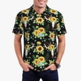 thumbnail image 3 of Rocae Sunflower Skull Boho for Men's Short Sleeve Polo Shirt, Quick Drying Performance Moisture Wicking Sports Men's Golf Shirt Medium, 3 of 9