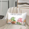 thumbnail image 5 of Sikiie Cactus Gnome Print Plush Pillow Cover, Wrinkle-proof and Stain-resistant Pillow Protector without Pillow Core, Home Decoration-16"x24", 5 of 6