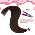 thumbnail image 4 of Extensiones de cabello KPVxxve I Tip, marrón oscuro, 50 g, 22 pulgadas, para mujer, 4 of 5