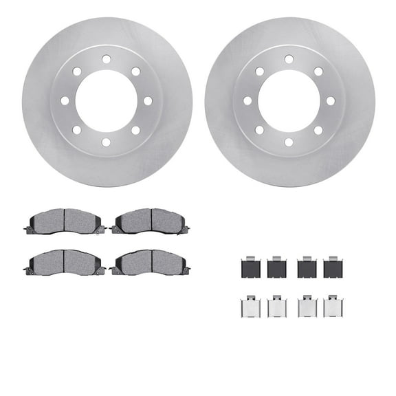 Dynamic Friction Company Front Brake Rotors with Ultimate Duty Performance Brake Pads includes Hardware 6412-40061