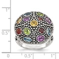 thumbnail image 3 of Sterling Silver Two Tone Silver And Gold Plated Sterling Silver w/Antiqued Multi Gemstone Ring, 3 of 3